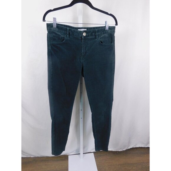 LOFT Curvy Skinny Corduroy Pants Dark Teal Stretch 5-Pocket 4/27 Wicca Vibe - Picture 1 of 12